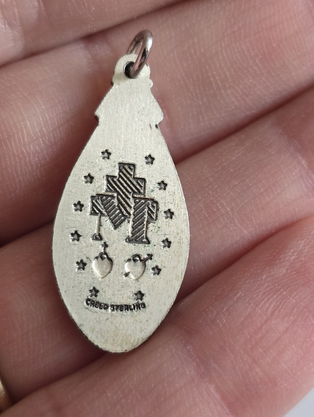 Vintage Creed Pendant sterling silver Miraculous Medal 925 Catholic - Picture 7 of 10